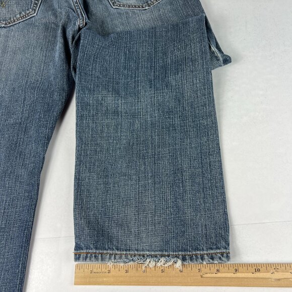 Y2K Levi's Jeans Men's 34x30* 559 Relaxed Straight Blue Thrashed Denim Tag 34x32 - Picture 10 of 16